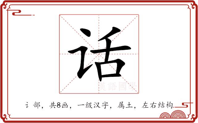话的部首图片